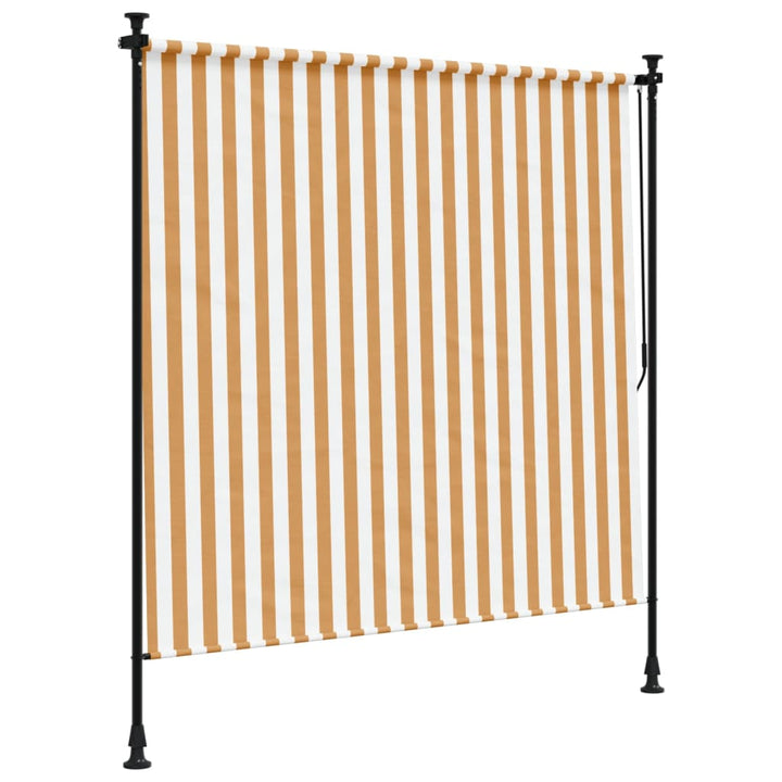 Rolgordijn voor buiten 150x270 cm stof en staal oranje en wit