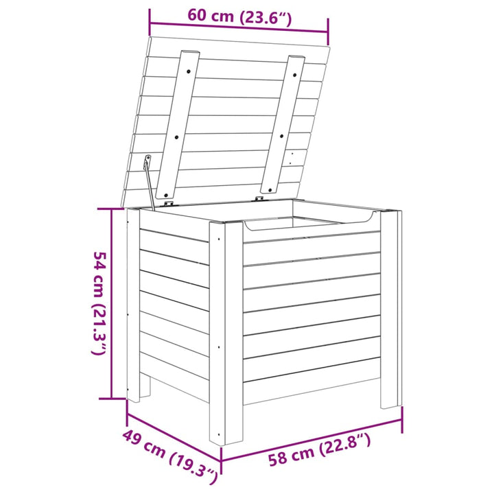 Opbergbox met deksel RANA 60x49x54 cm massief grenenhout