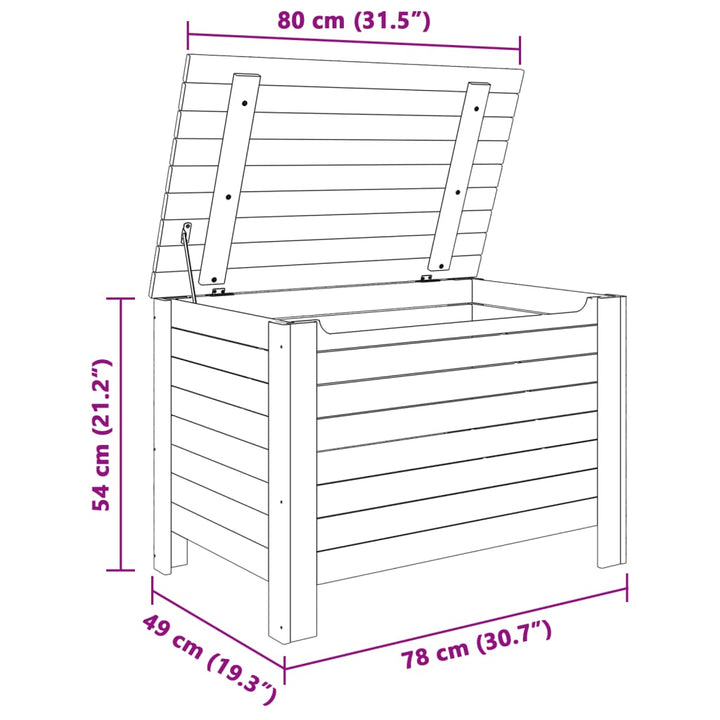 Opbergbox met deksel RANA 80x49x54 cm massief grenenhout