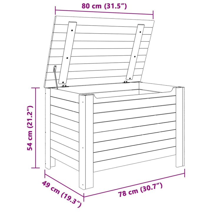 Opbergbox met deksel RANA 80x49x54 cm massief grenenhout wit