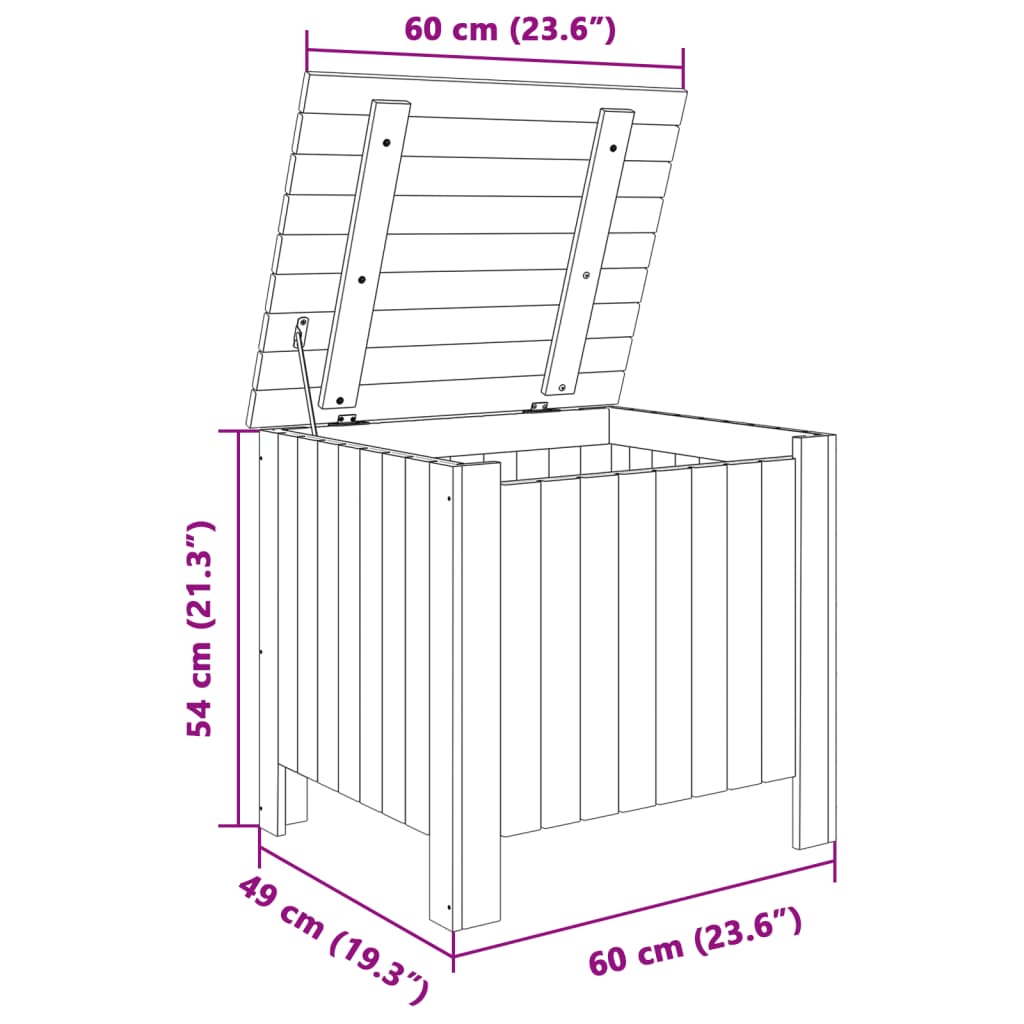 Opbergbox met deksel RANA 60x49x54 cm massief grenenhout