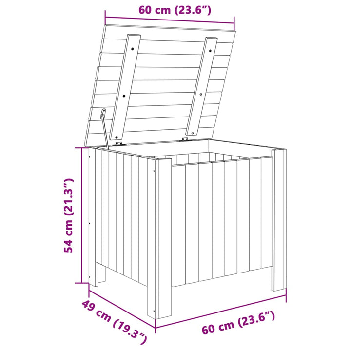 Opbergbox met deksel RANA 60x49x54 cm massief grenenhout