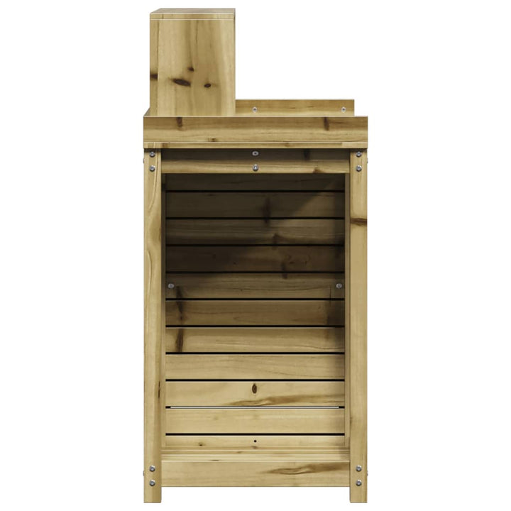 Oppottafel met schappen 82,5x50x109,5 cm geïmpregneerd hout