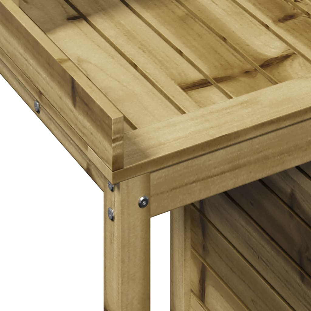 Oppottafel met schappen 82,5x50x109,5 cm geïmpregneerd hout