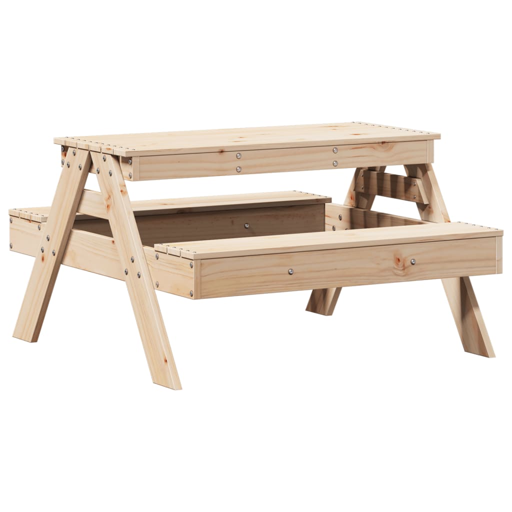 Picknicktafel voor kinderen 88x97x52 cm massief groenenhout