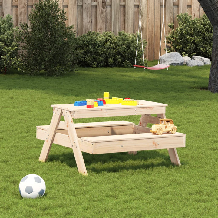 Picknicktafel voor kinderen 88x97x52 cm massief groenenhout