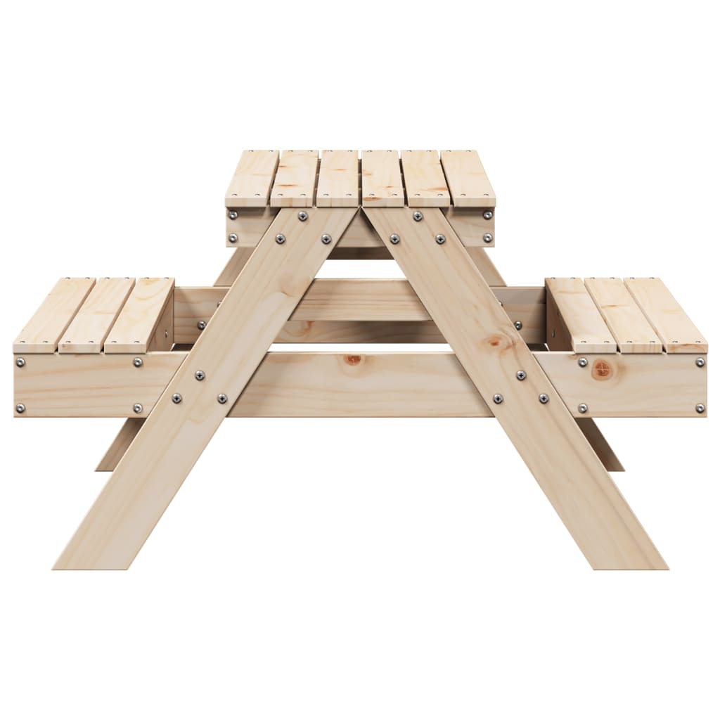 Picknicktafel voor kinderen 88x97x52 cm massief groenenhout