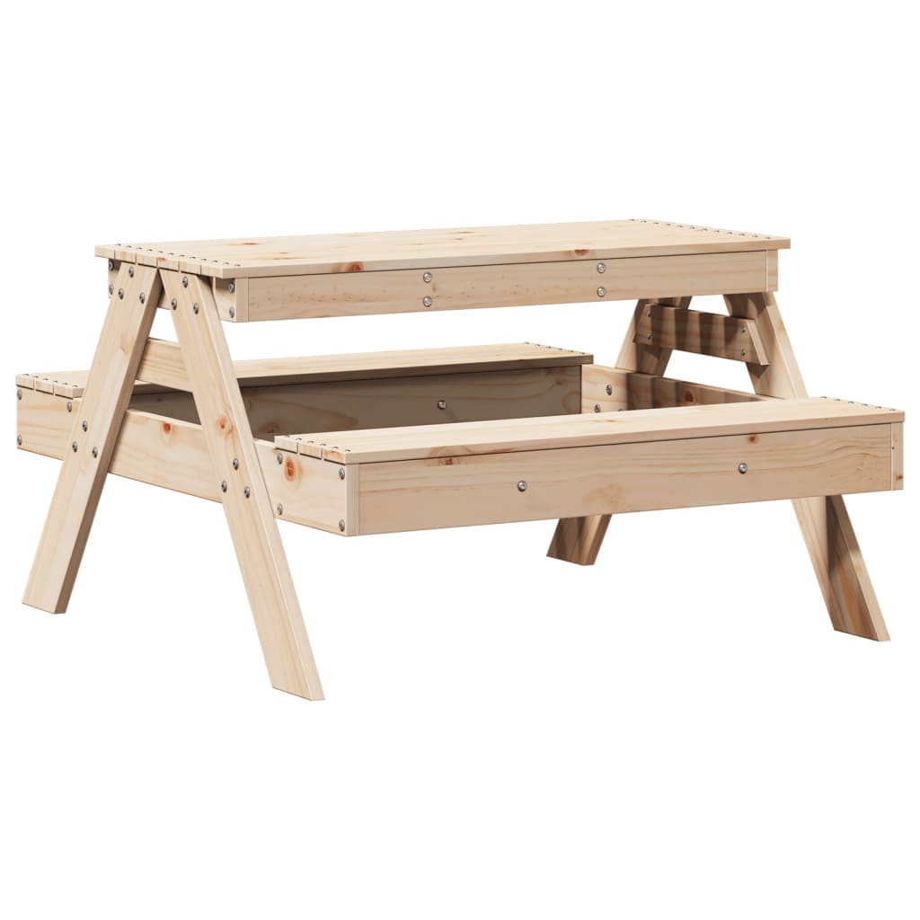 Picknicktafel voor kinderen 88x97x52 cm massief groenenhout