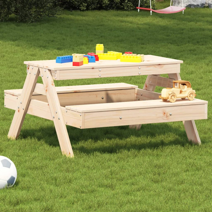 Picknicktafel voor kinderen 88x97x52 cm massief groenenhout