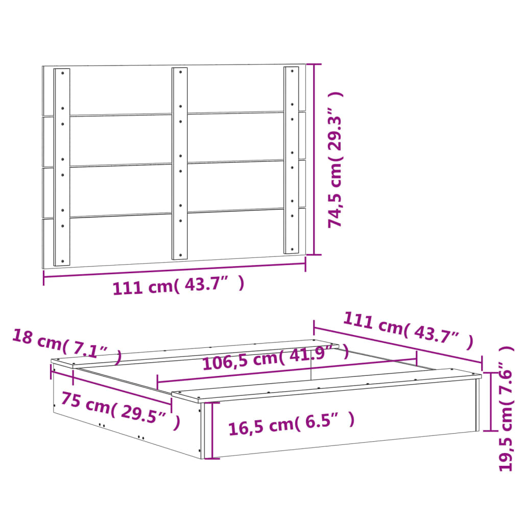 Zandbak met deksel 111x111x19,5 cm massief grenenhout