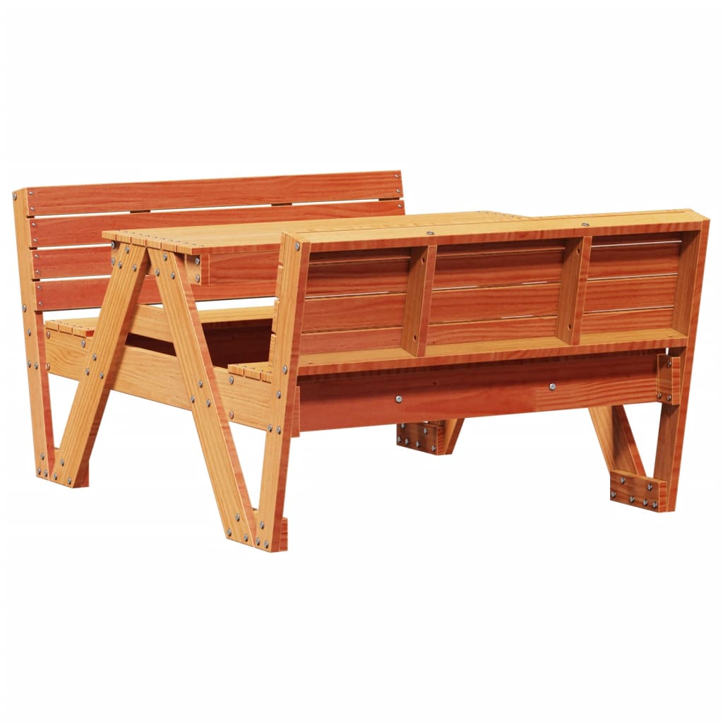 Picknicktafel voor kinderen 88x122x58 cm grenenhout wasbruin