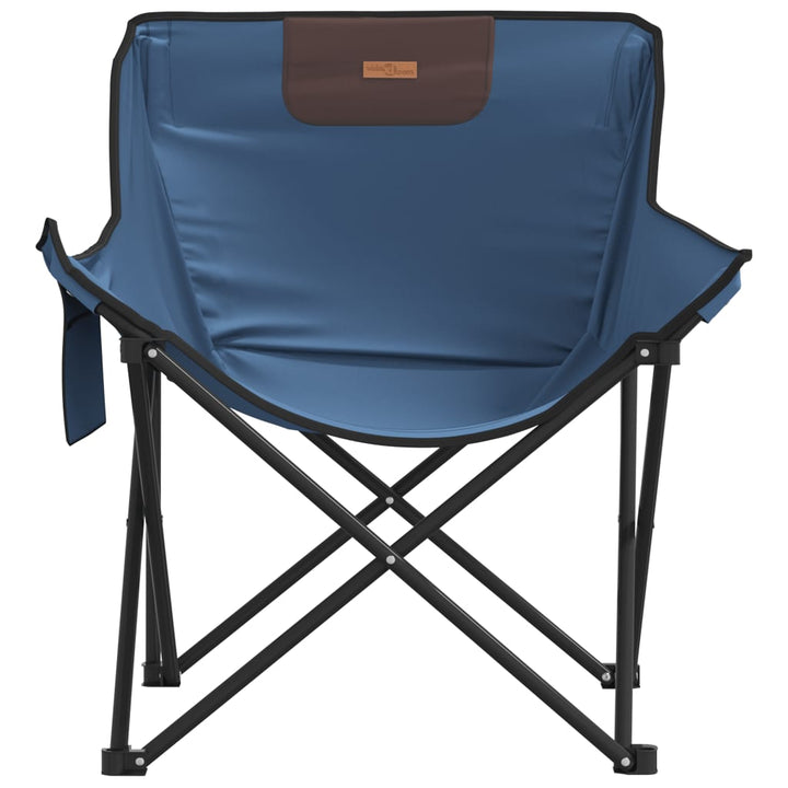 Campingstoelen 2 st met inklapbaar blauw