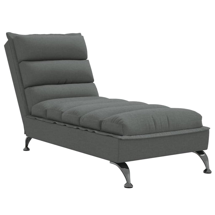 Chaise longue met kussens stof donkergrijs