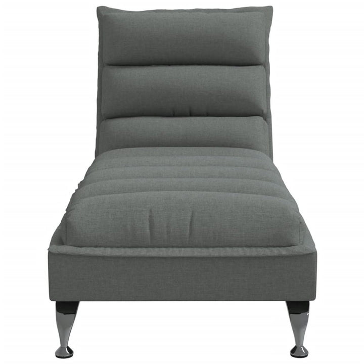 Chaise longue met kussens stof donkergrijs