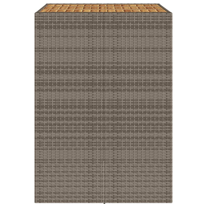 Tuintafel met acaciahouten blad 105x80x110 cm poly rattan grijs