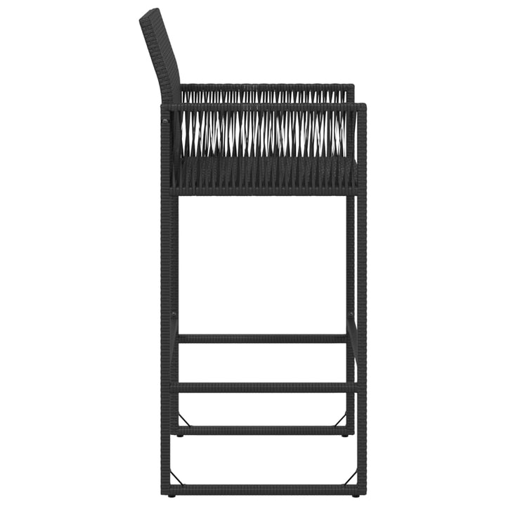 Tuinbarkrukken 2 st poly rattan zwart