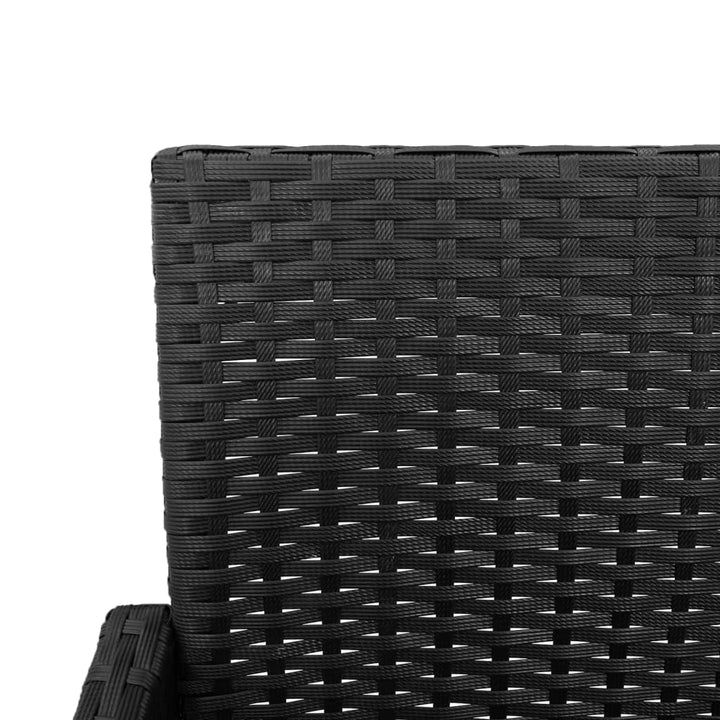 Tuinbarkrukken 2 st poly rattan zwart