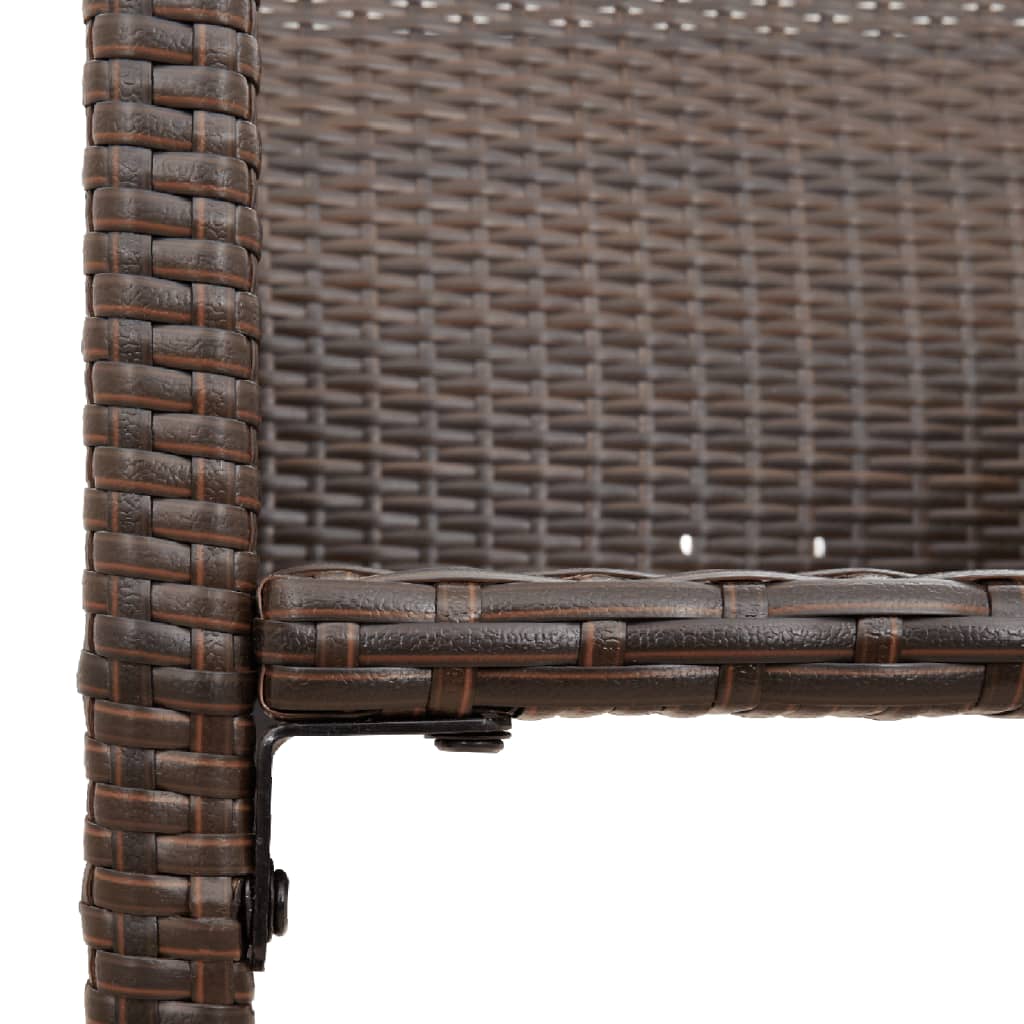 Tuinbarkrukken 2 st poly rattan bruin