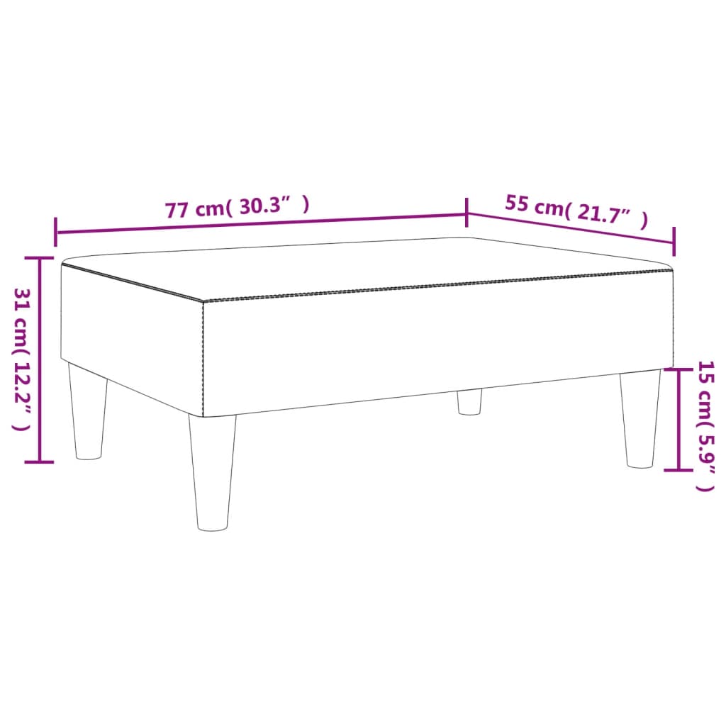 Voetenbank 77x55x31 cm fluweel donkergrijs