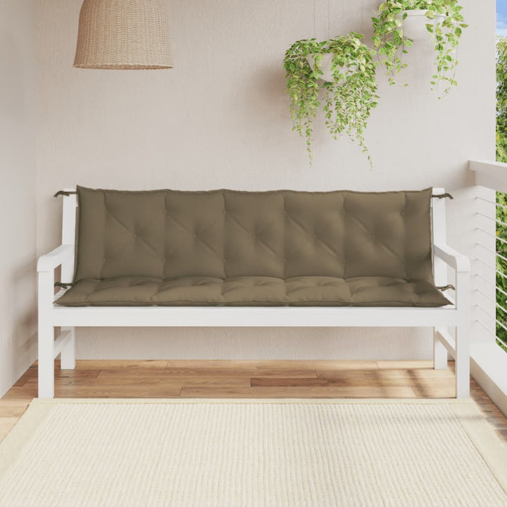 Tuinbankkussens 2 st 180x50x7 cm stof gemøªleerd taupe