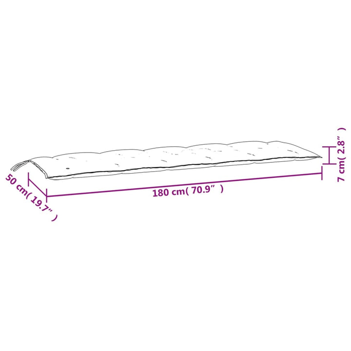 Tuinbankkussens 2 st 180x50x7 cm stof gemøªleerd taupe