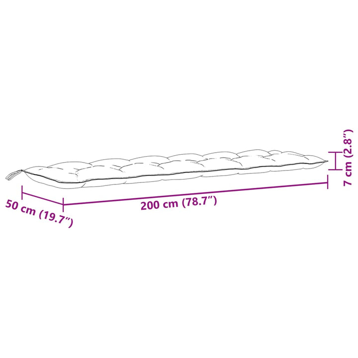 Tuinbankkussens 2 st 200x50x7 cm stof gemøªleerd lichtgrijs