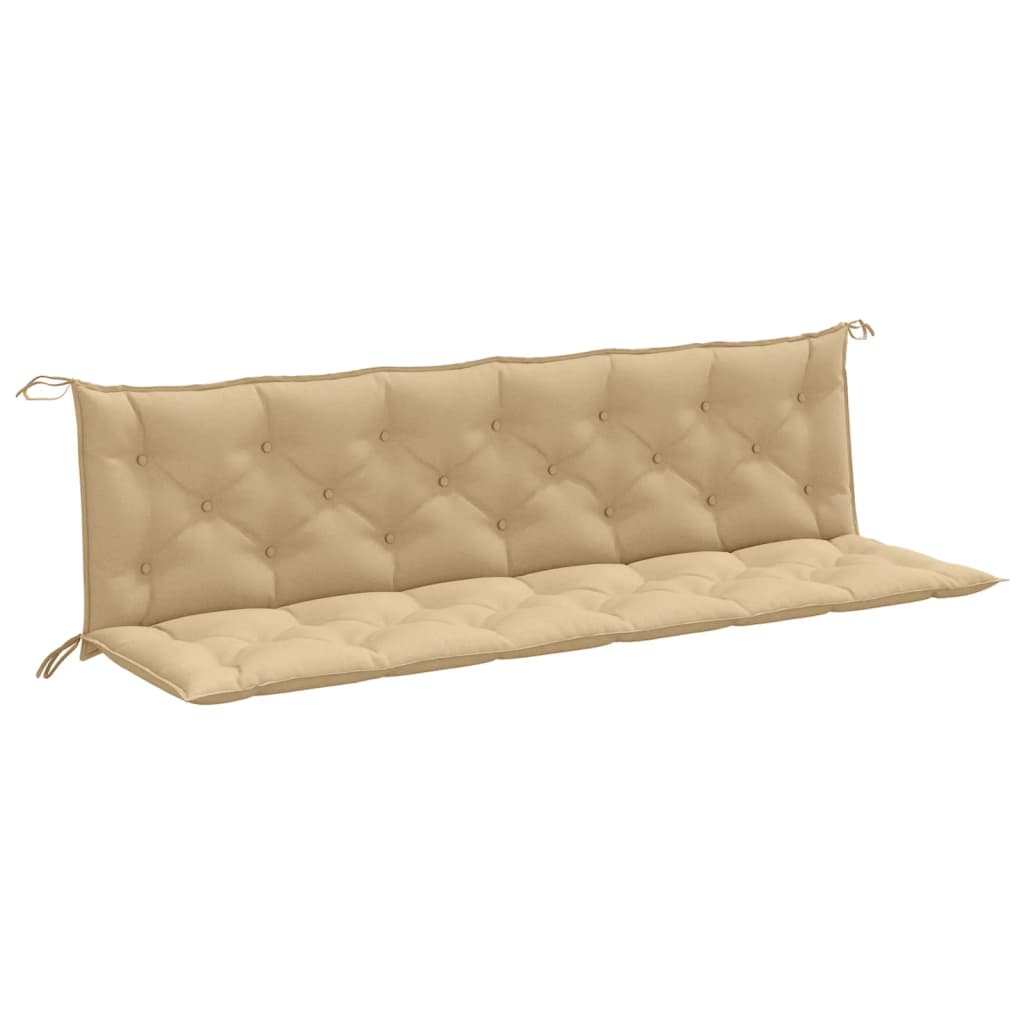 Tuinbankkussens 2 st 200x50x7 cm stof gemøªleerd beige