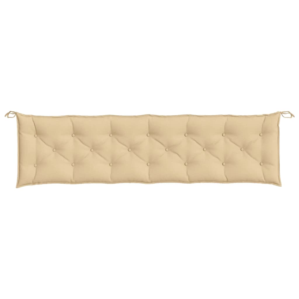 Tuinbankkussens 2 st 200x50x7 cm stof gemøªleerd beige