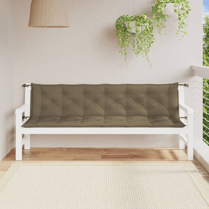 Tuinbankkussens 2 st 200x50x7 cm stof gemøªleerd taupe