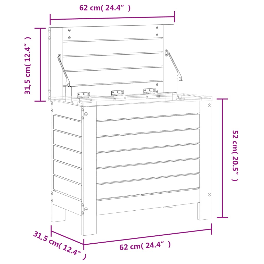 Tuinvoetenbank 62x31,5x52 cm massief douglashout