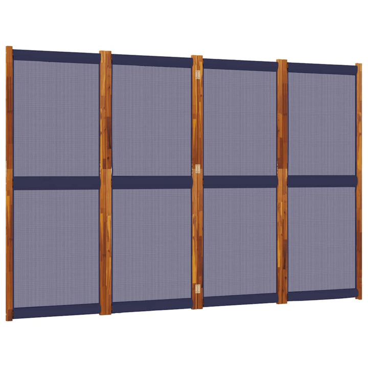 Kamerscherm met 4 panelen 280x180 cm donkerblauw