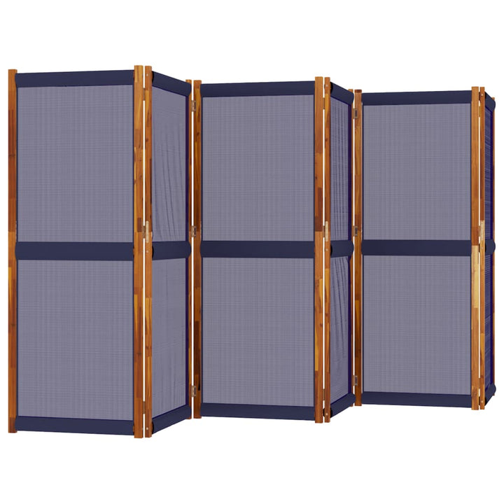 Kamerscherm met 6 panelen 420x180 cm donkerblauw