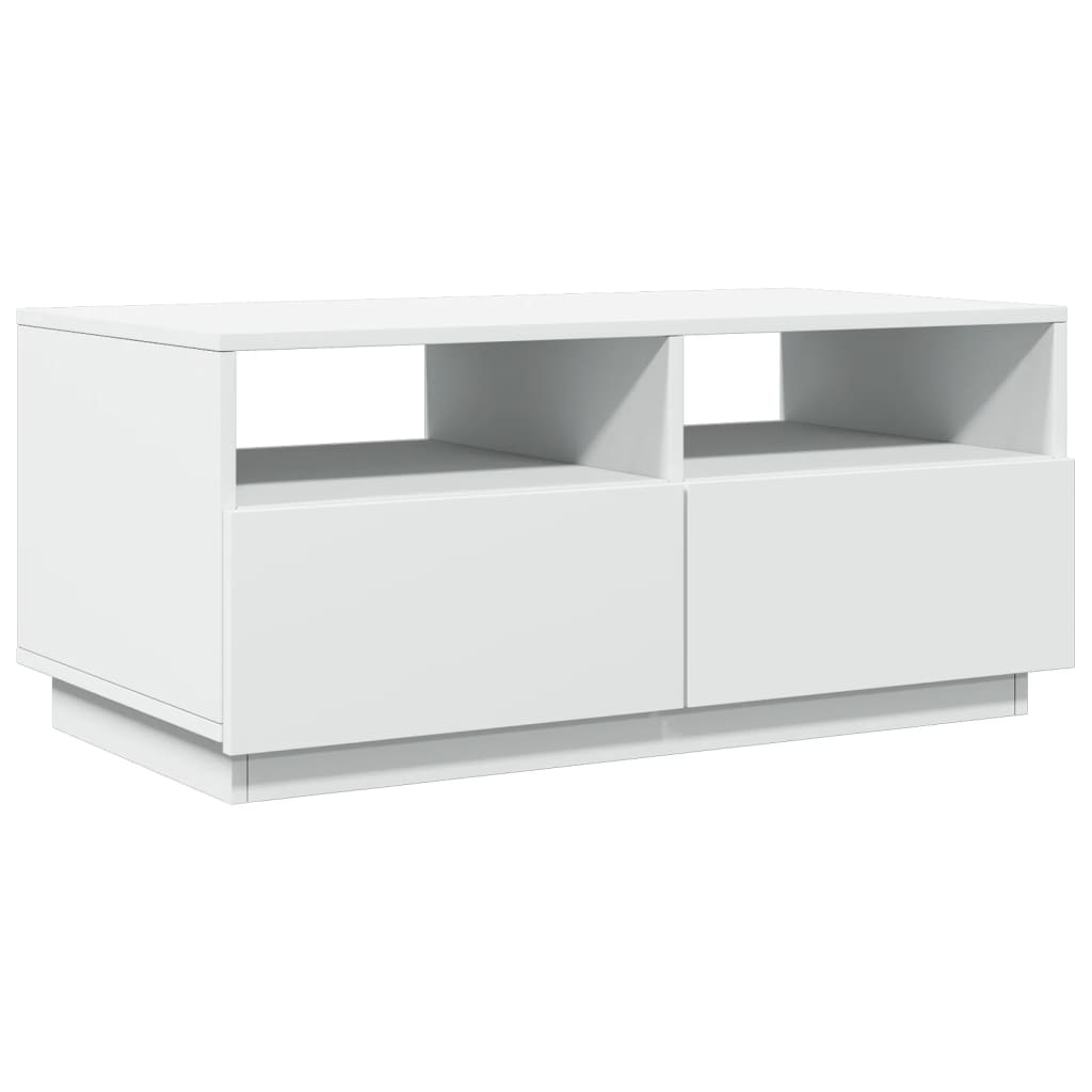 Salontafel met LED-verlichting 90x49x40 cm wit