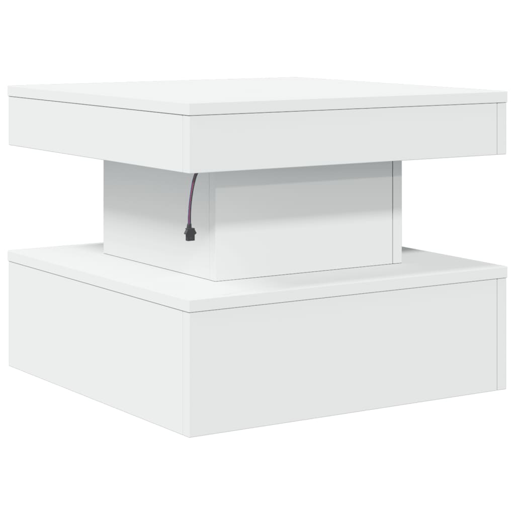 Salontafel met LED-verlichting 50x50x40 cm wit