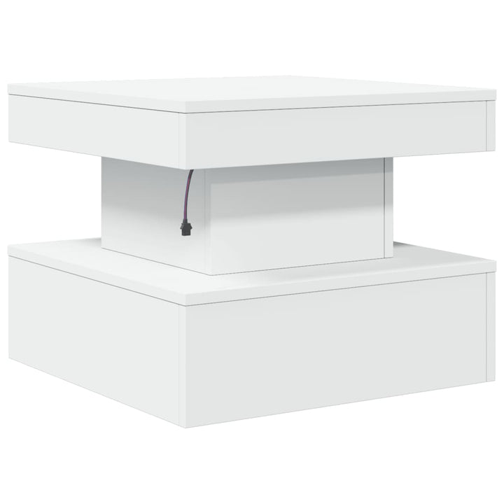 Salontafel met LED-verlichting 50x50x40 cm wit