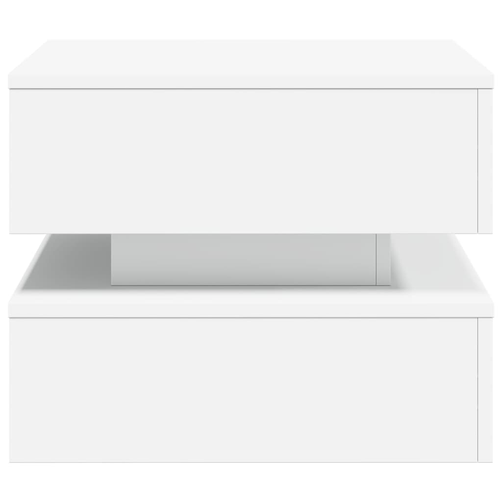 Salontafel met LED-verlichting 50x50x40 cm wit