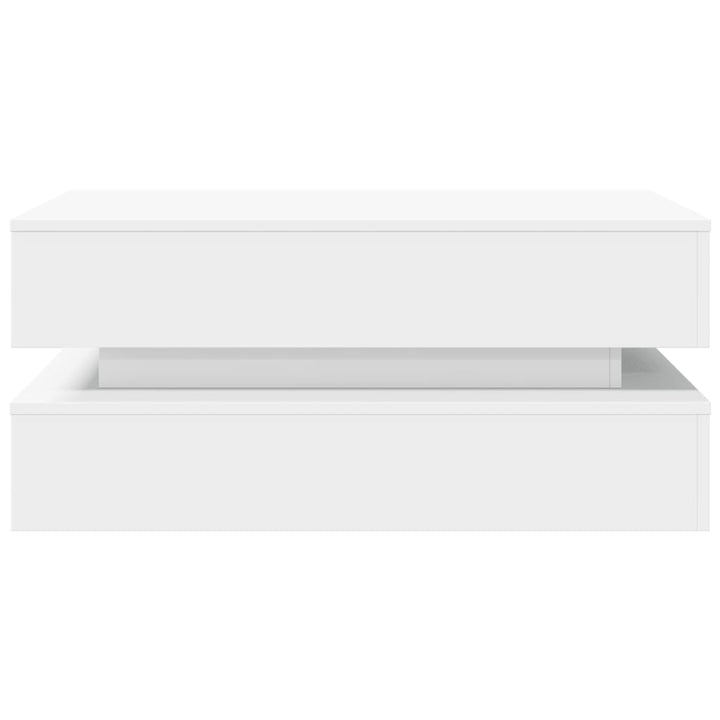 Salontafel met LED-verlichting 90x50x40 cm wit