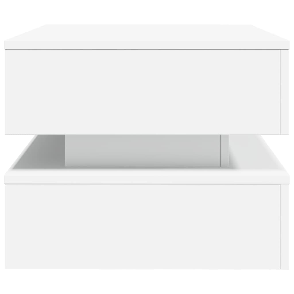 Salontafel met LED-verlichting 90x50x40 cm wit