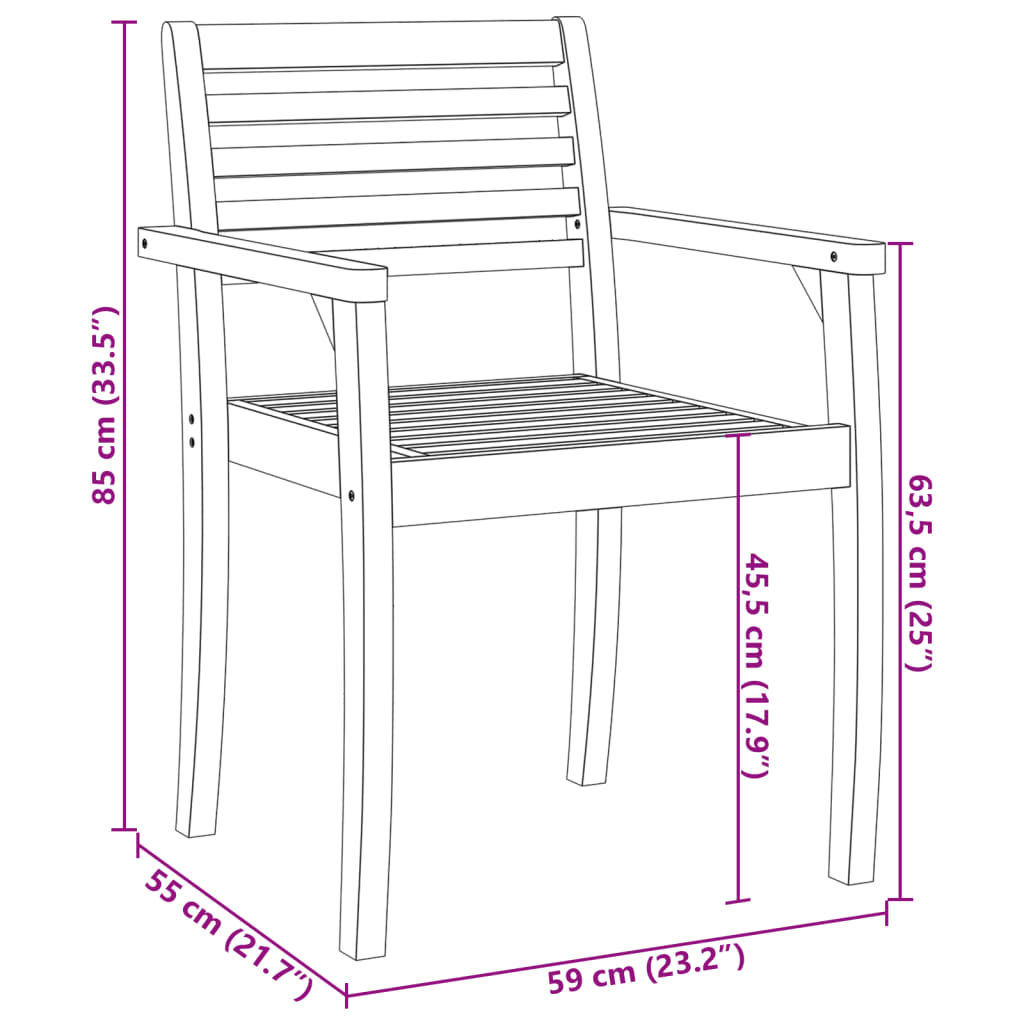 Tuinstoelen 2 st 59x55x85 cm massief acaciahout