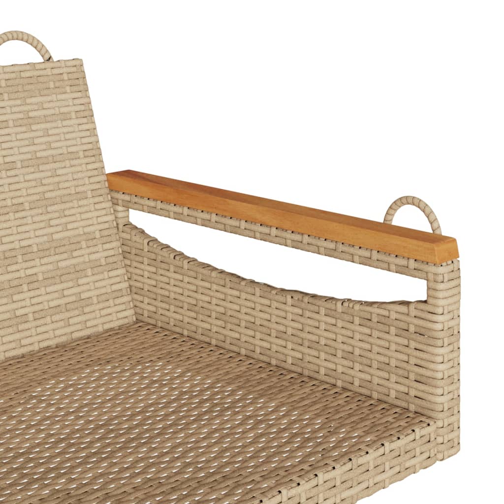 Schommelbank 109x62x40 cm poly rattan beige