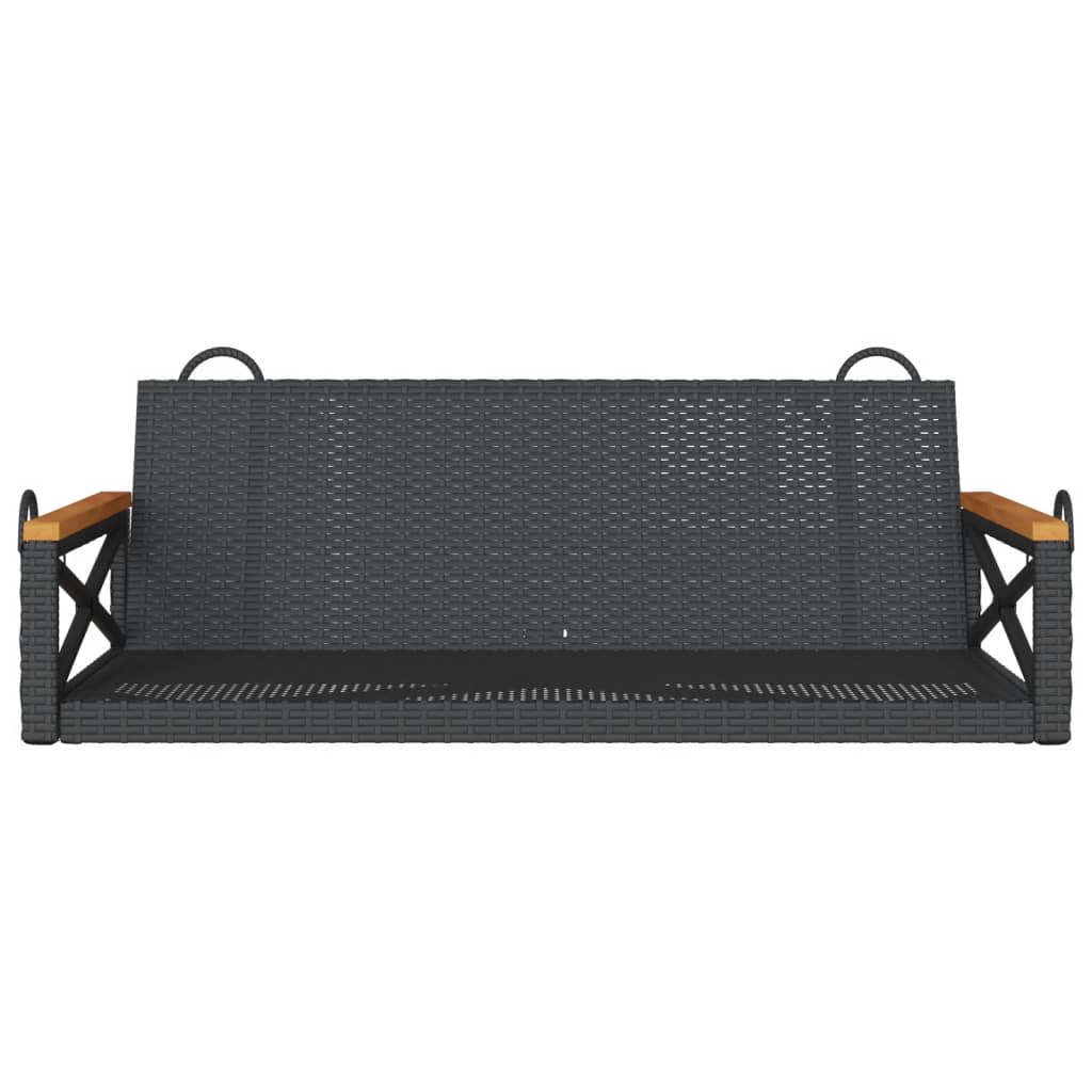 Schommelbank 109x62x40 cm poly rattan zwart