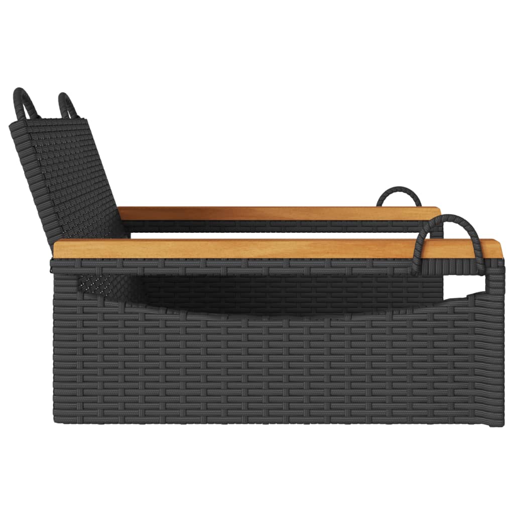 Schommelbank 63x62x40 cm poly rattan zwart