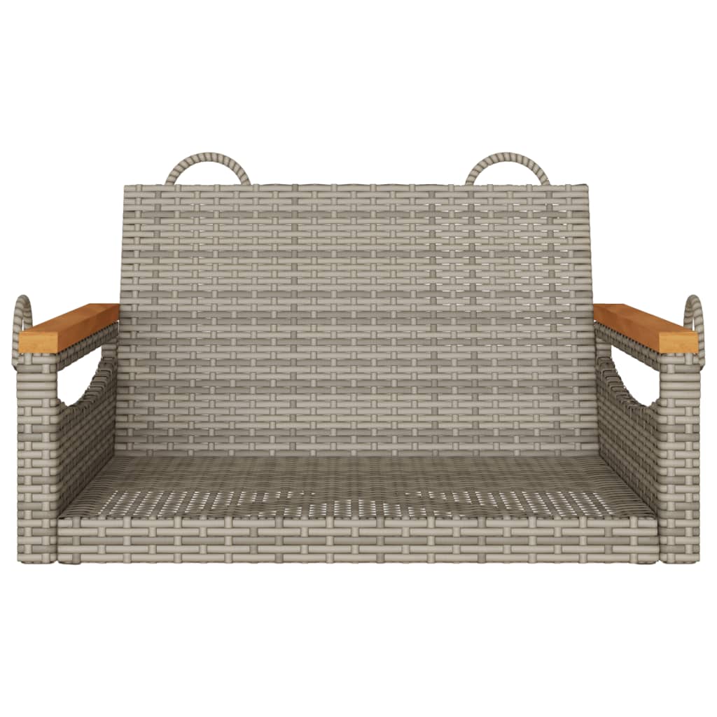 Schommelbank 63x62x40 cm poly rattan grijs