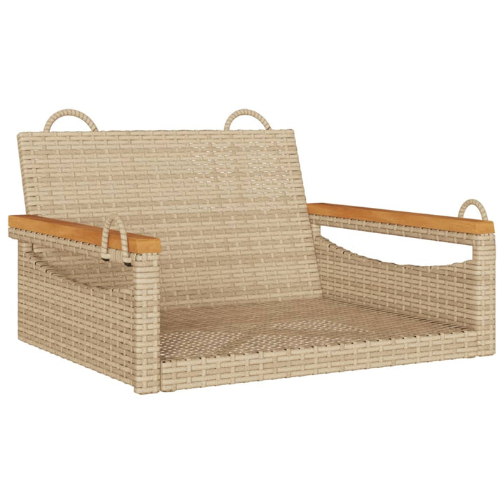 Schommelbank 63x62x40 cm poly rattan beige