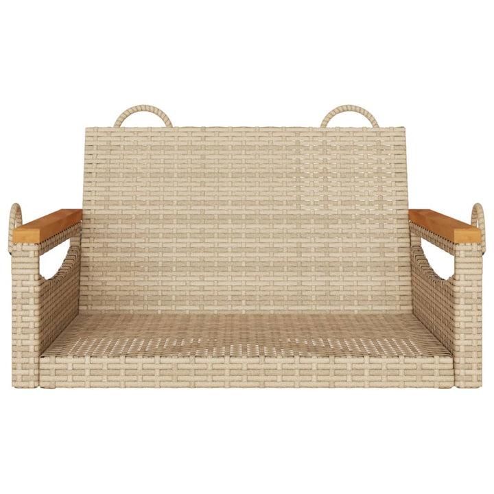 Schommelbank 63x62x40 cm poly rattan beige