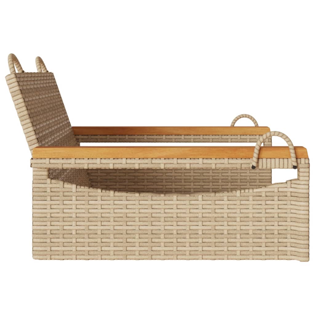 Schommelbank 63x62x40 cm poly rattan beige