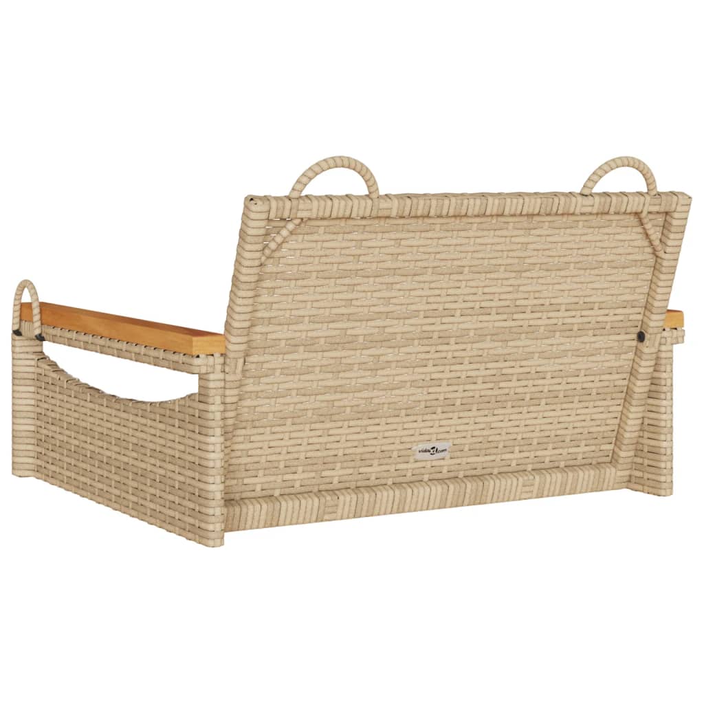 Schommelbank 63x62x40 cm poly rattan beige