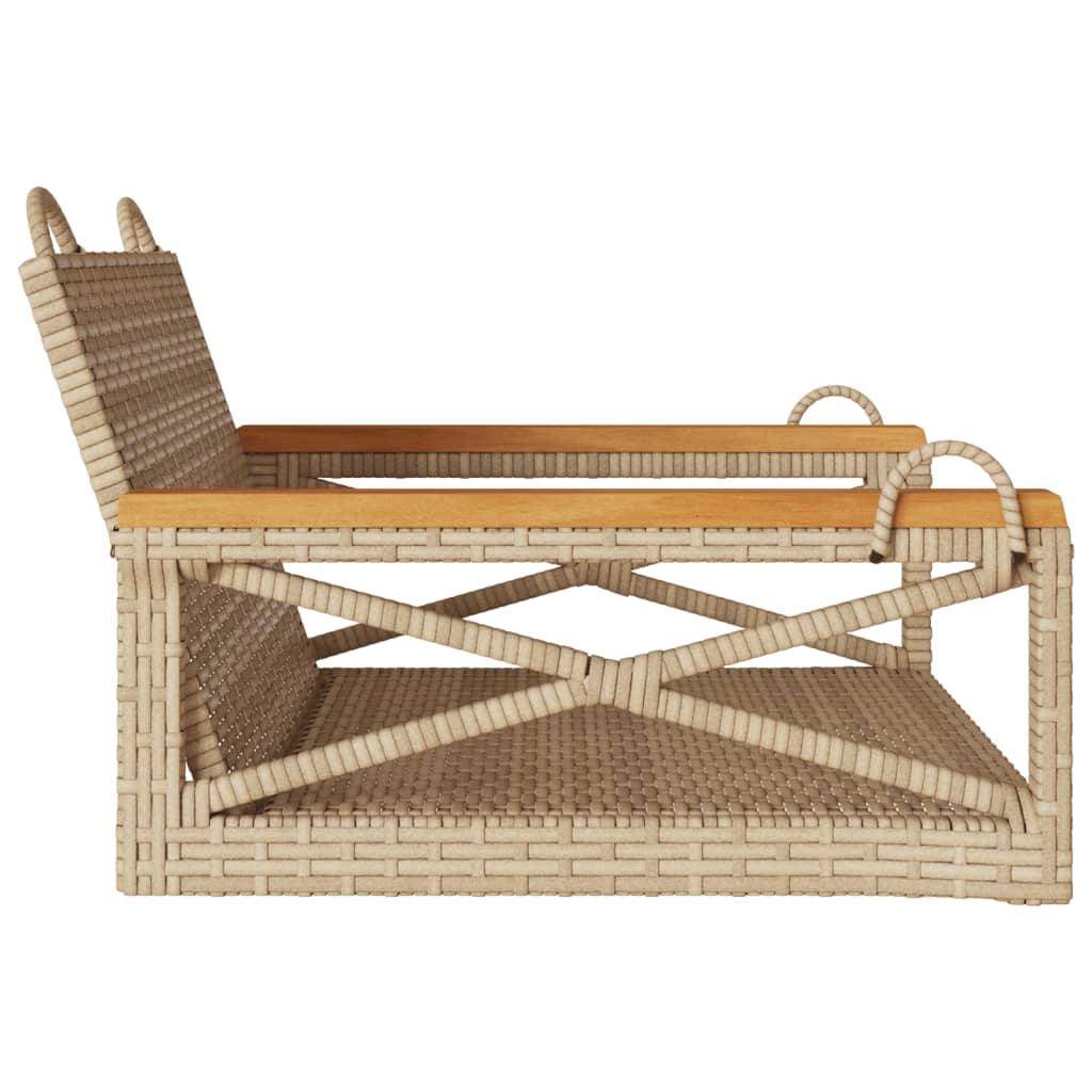 Schommelbank 63x62x40 cm poly rattan beige