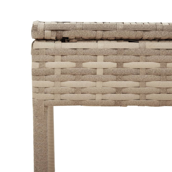 Ligstoelen 2 st met tafel poly rattan beige