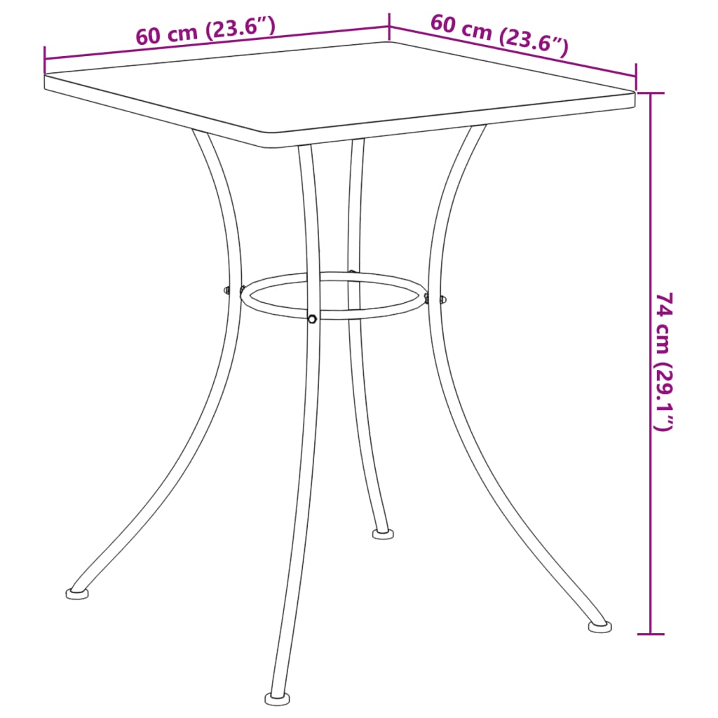 Bistrotafel mozaïek 60x60x74 cm keramiek terracottakleurig